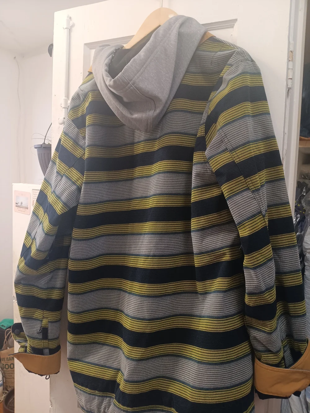 Burton Striped Performance Jacket in Black, Yellow & Tan